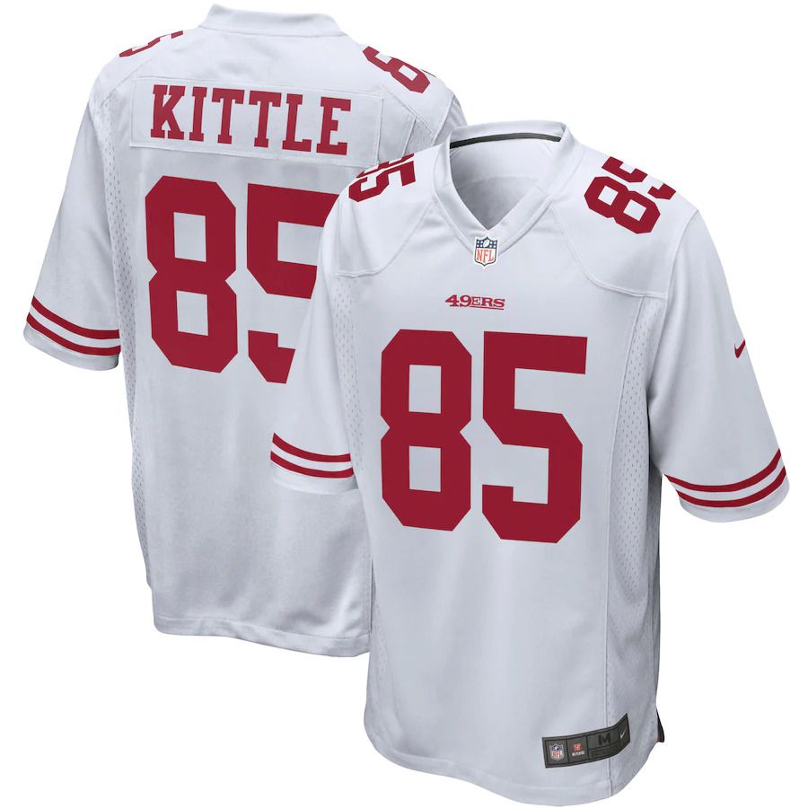 Men San Francisco 49ers #85 George Kittle Nike White Game NFL Jersey